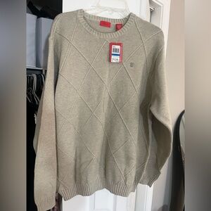Izod Men's Beige Crewneck Sweater XL NWT